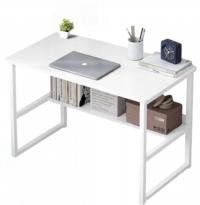 КОМПЬЮТЕРНЫЙ СТОЛ ЖУРНАЛЬНЫЙ СТОЛИК ЛОФТ БЕЛЫЙ МОЛОДЕЖНЫЙ С ПОЛКОЙ СОВРЕМЕННЫЙ 100 СМ