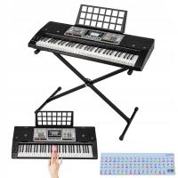 Клавиатура со штативом орган MK-816 ноты наклейки для клавиш с подсветкой