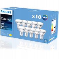 10x ŻARÓWKA LED GU10 4,9W = 50W 4000K Neutralna Biała 120° 550lm PHILIPS