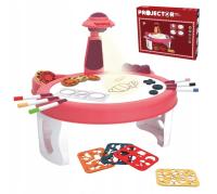 Projektor do rysowania dla dzieci – stolik z pisakami i szablonami, 3+