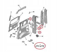 SŁUPEK PRAWY TYŁ OPEL COMBO 1631638180 ORYGINAŁ