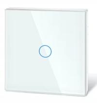 Pilot dotykowy szklany pojedynczy ścienny RF433 Biały
