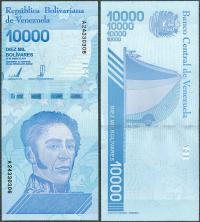 Венесуэла-10000 Bolivares 2019 * W109a * широкая полоса