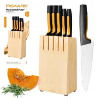 FISKARS FUNCTIONAL FORM KOMPLET ZESTAW 5 NOŻY W BLOKU DREWNIANYM