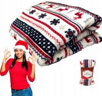 KOC ŚWIĄTECZNY CIEPŁY MIĘKKI KOC NA ŁÓŻKO 160x200 NARZUTA PLED NA PREZENT