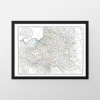 A new map of The Kingdom of Poland Mapa rozbiorów Polski - 1799 - 100x70cm