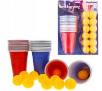 GRA PIWNY PING-PONG BEER PONG 24 KUBKI 24 PIŁKI