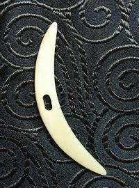 Игла костяная кость Naalbinding шерсть 1 отверстие, изогнутое, профилированное