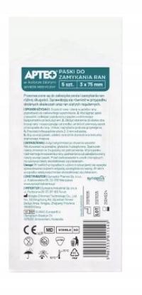 APTEO CARE PASKI DO ZAMYKANIA RAN 3X75 MM - 5 PASKÓW