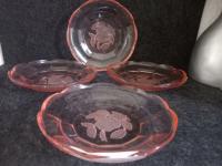 Tłoczone szkło Rosalin talerzyki deserowe