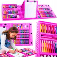 ZESTAW DO MALOWANIA RYSOWANIA ARTYSTYCZNY PLASTYCZNY 208el KREDKI MAZAKI