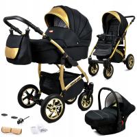 Детская коляска 3в1 BabyLux Gold Lux, люлька, коляска, автомобильное сиденье