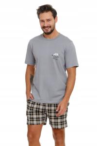 Piżama męska bawełniana krótki rękaw DOCTOR NAP 5153 grey