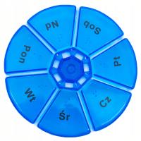 КОНТЕЙНЕР КОРОБКА КАССЕТА ОРГАНАЙЗЕР ДЛЯ ЛЕКАРСТВ 7 ДНЕЙ КРУГЛЫЙ
