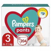 Pampers Pants 3 Pieluchomajtki 6-11 kg, 204 sztuki