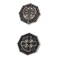 КАРЛИКОВАЯ СЕРЕБРЯНАЯ МЕТАЛЛИЧЕСКАЯ МОНЕТА 1 ШТ LARP