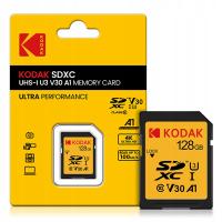 KODAK 128GB U3 C10 V30 High Speed SD Card 4K Video Recording Memory Card