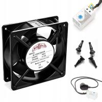 Wentylator z termostatem i kablem do szafy rack Sabaj System 19-0067 120 mm