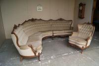 PIEKNA, NAROŻNA KANAPA LUDWIKOWSKA Z FOTELEM - KOMPLET 250/250