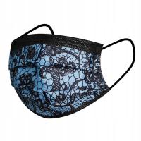 10Pcs Fashion Lace Disposable Face Masks Layer 3 Layer Facemask for blue