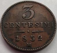 0395 - Lombardia-Wenecja 3 centesimi, 1852