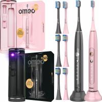 2x Szczoteczka Soniczna do Zębów OMEO +365 UV Sanitizer Pink + Black