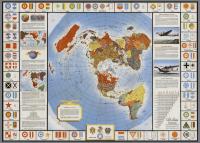 Stara Mapa Lotnicza - Global War Global Peace - Petrucelli - 1943 - 40x30
