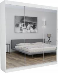 SZAFA PRZESUWNA GARDEROBA - 3D RENO 160 CM BIAŁA LUSTRO PEŁNE