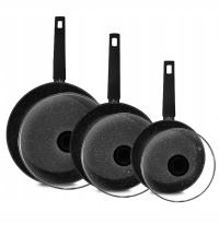 ZWIEGER FORTE KOMPLET PATELNIE 20 24 28 CM POKRYWKI UNI INDUKCJA