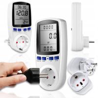 MIERNIK POBORU PRĄDU LICZNIK ENERGII ELEKTRYCZNEJ WOLTOMIERZ + PRZEJŚCIÓWKA