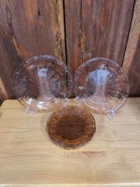 Zestaw talerzy talerzyków Ząbkowice FALA PRL rozalinowe