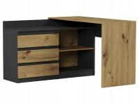 Biurko narożne i komoda zestaw Framire 120x50 artisan mix antracyt N-15