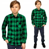 Youandbaby koszula dziecięca długi rękaw bawełna zielony