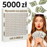Skarbonka Wykreślana BIAŁA 5000 zl – Wyzwanie Oszczędzanie, Już Zmontowana
