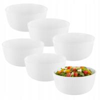 Полный набор полосатые рифленые чаши 760 мл 6 шт опал стекло