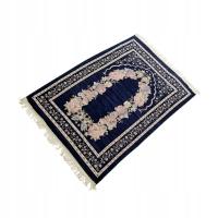 Muzułmański dywanik do modlitwy szenilowej Przenośny prostokątny dywan modlitewny Mat ciemnoniebieski