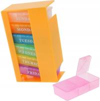 POJEMNIK KASETKA TYGODNIOWA PUDEŁKO NA LEKI TABLETKI PODZIELNIK 7 dni x 3