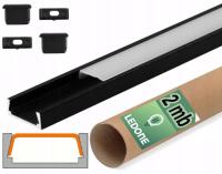 Алюминиевый профиль черный молочный абажур заглушки 2 м для светодиодов