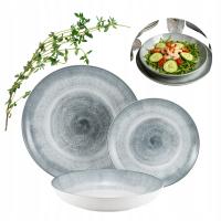 KOMPLET TALERZY ZESTAW OBIADOWY 4 OSÓB TALERZE CERAMICZNE AMBITION PREZENT