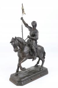 Joanna D'arc na koniu figura 1900 Antyk