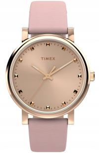 Zegarek damski różowe złoto TIMEX Originals różowy pasek elegancki modny