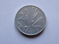 WŁOCHY ITALIA 2 LIRA 1957 ROK !!!!!!!!!!!!!!! 0386