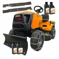 Traktorek ogrodowy traktor Riwall RLT 92 TRD + pług 12,5 KM, kosz 245 L