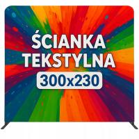 Ścianka Reklamowa Tekstylna Materiałowa Prosta z wydrukiem 300x230 EXPRES