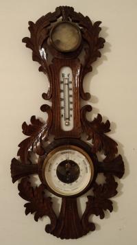 Красивый резной барометр деревянный термометр и половина двадцатого века
