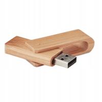 Pendrive 16GB USB 2.0 beżowy drewno bambusowe Obrotowa pamięć 16 GB