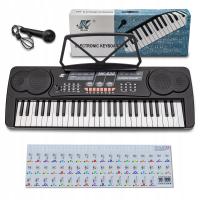 Клавиатура пианино MK-632 набор обучающая игра микрофон наклейки ноты для клавиш