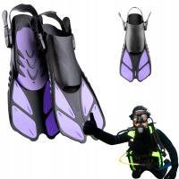 brak paska Regulowane płetwy do nurkowania dla kobiet r.S/M fioletowe 36-41