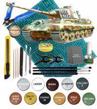 KING Tiger Ausf. B Niemiecki ciężki czołg Zestaw: mata, farby, klej, pędzle
