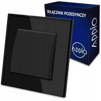 Выключатель света одинарный классический стеклянный заподлицо APPIO